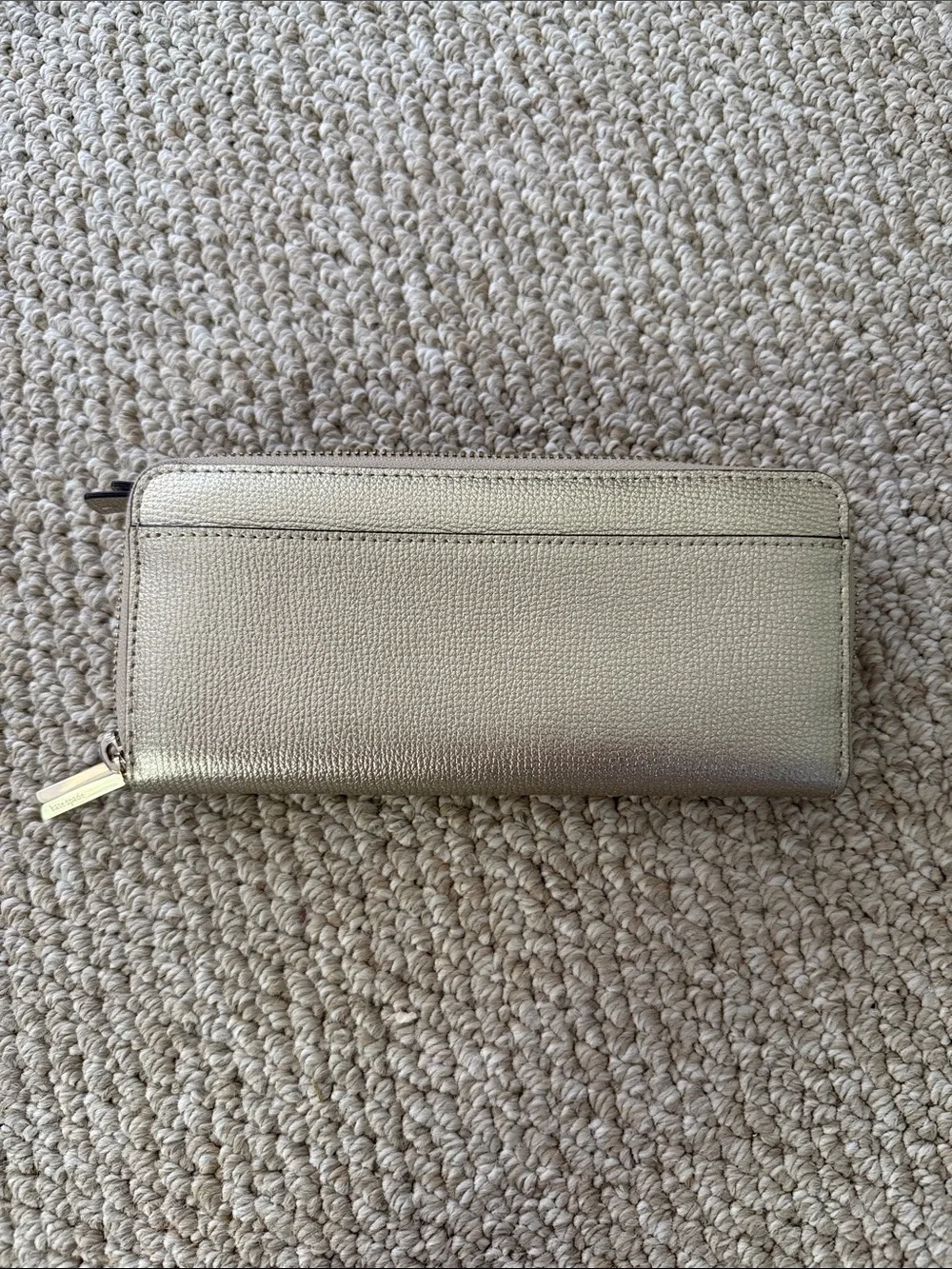 kate spade Gold Metallic Zip Around Wallet